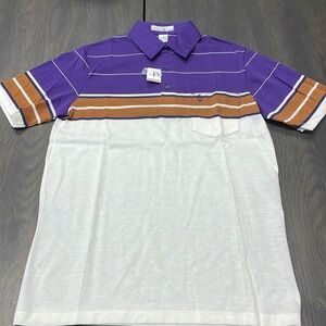 Purple/brown striped Polo shirt (vintage) PENGUIN CLUB